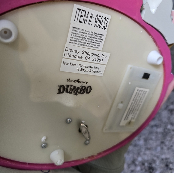 RARE HTF Disney Dumbo Elephant Circus Wind Up Musical Snow Globe - Picture 4 of 5